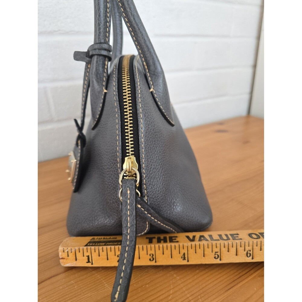Dooney & Bourke Baby Domed Satchel Handbag Gray Leather - Picture 10 of 14
